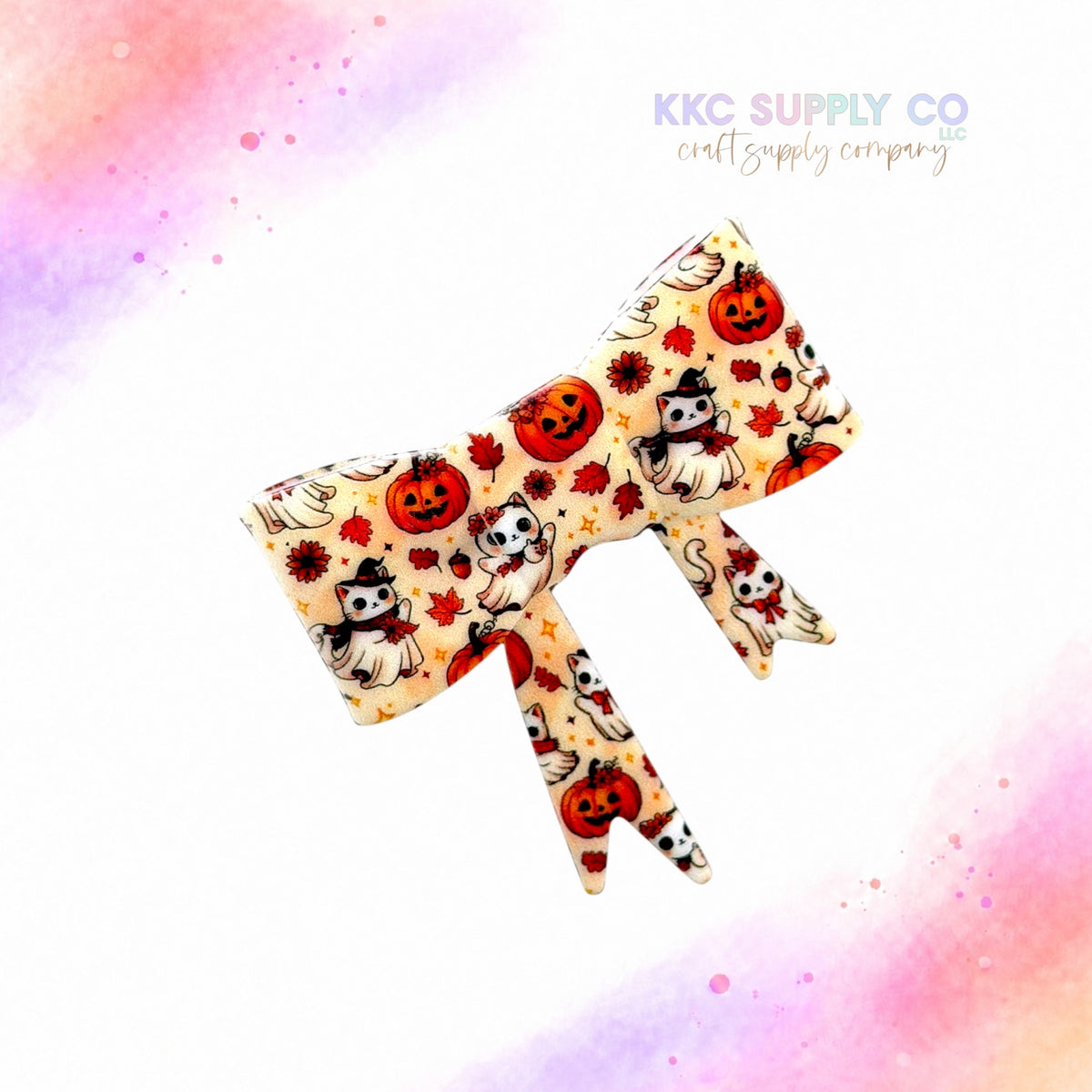 Fall Spooky Large Bow Silicone Focal Bead