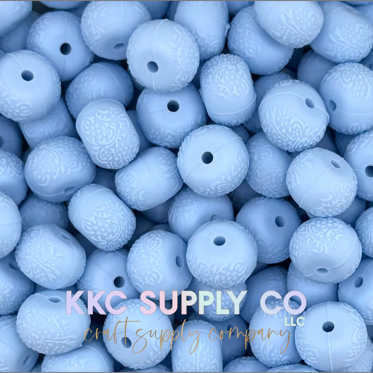 Floral embossed 14mm silicone abacus bead new color