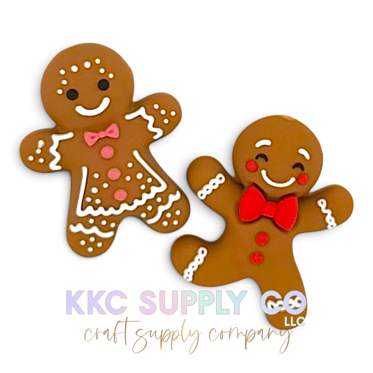 Gingerbread couple 3D silicone focal bead