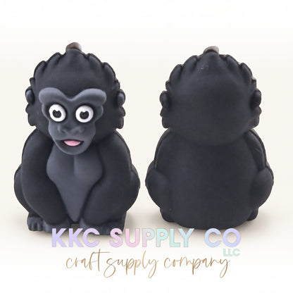 Gorilla 3D silicone focal bead front and back