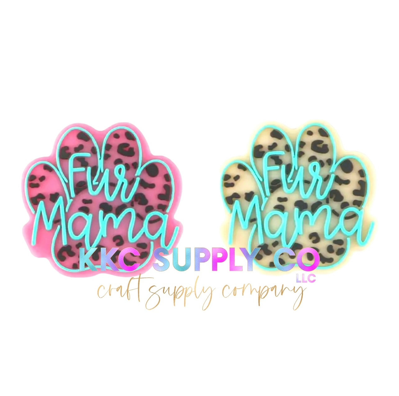 Fur Mama Paw Print Silicone Focal Bead