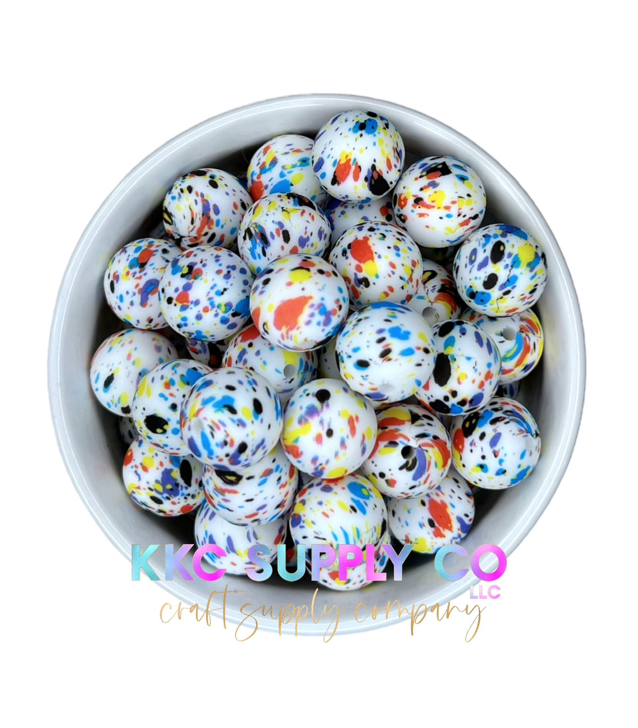 SP50-Paint Splatter 15mm Silicone Bead