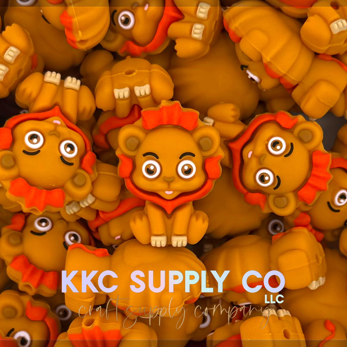 Lion 3D silicone focal beads