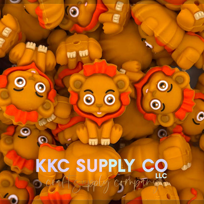 Lion 3D silicone focal beads