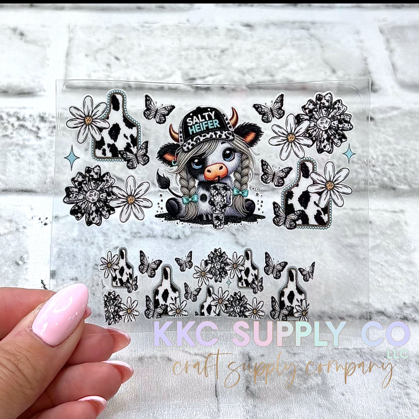 TKUV63-Salty Heifer Mini Tumbler Keychain UV DTF Decal