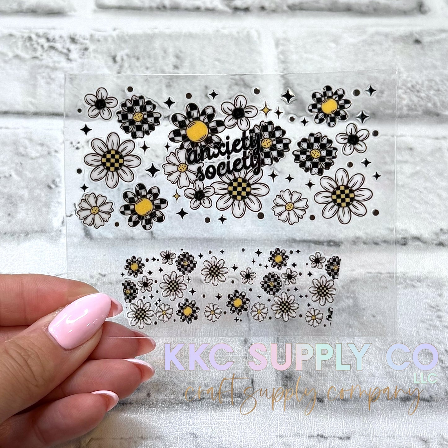 TKUV64-Anxiety Society Mini Tumbler Keychain UV DTF Decal