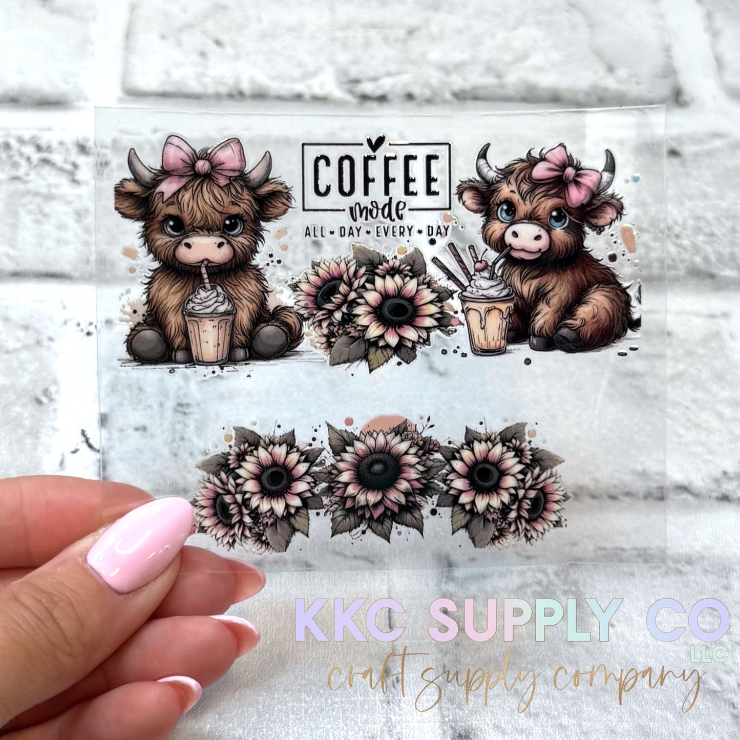 TKUV60-Coffee Mode All Day Mini Tumbler Keychain UV DTF Decal