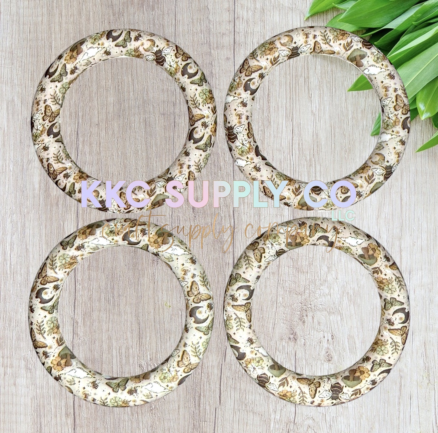 SP234-Fairy Garden Printed Silicone Beads