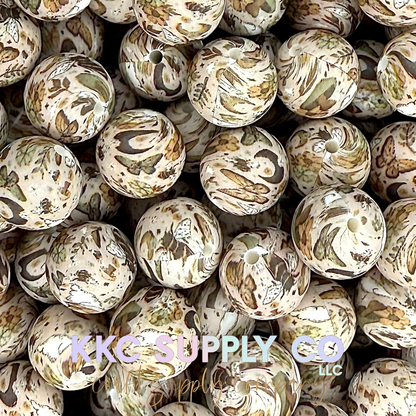 SP234-Fairy Garden Printed Silicone Beads