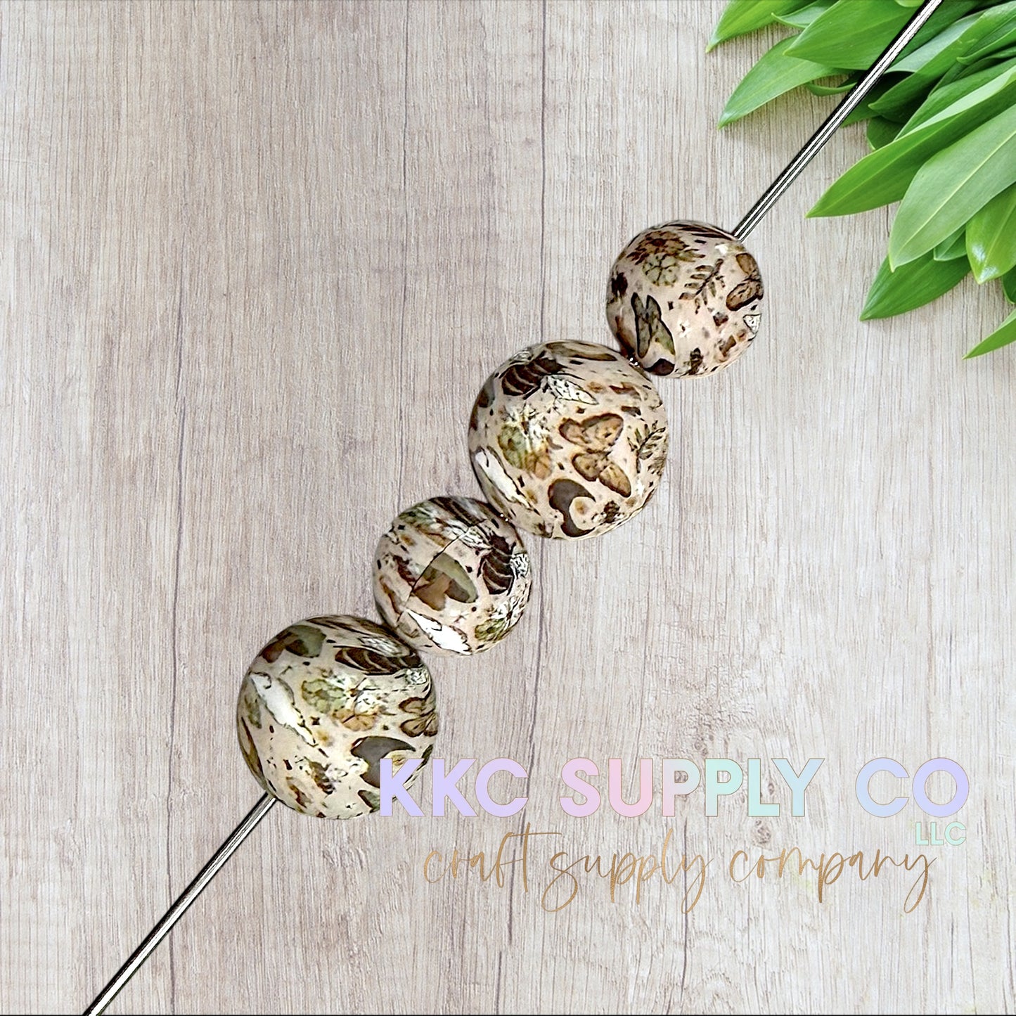 SP234-Fairy Garden Printed Silicone Beads