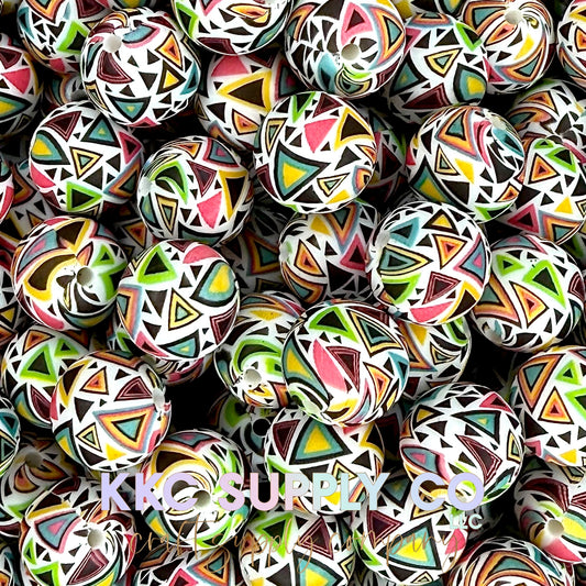 SP230-90's Party Printed Silicone Beads