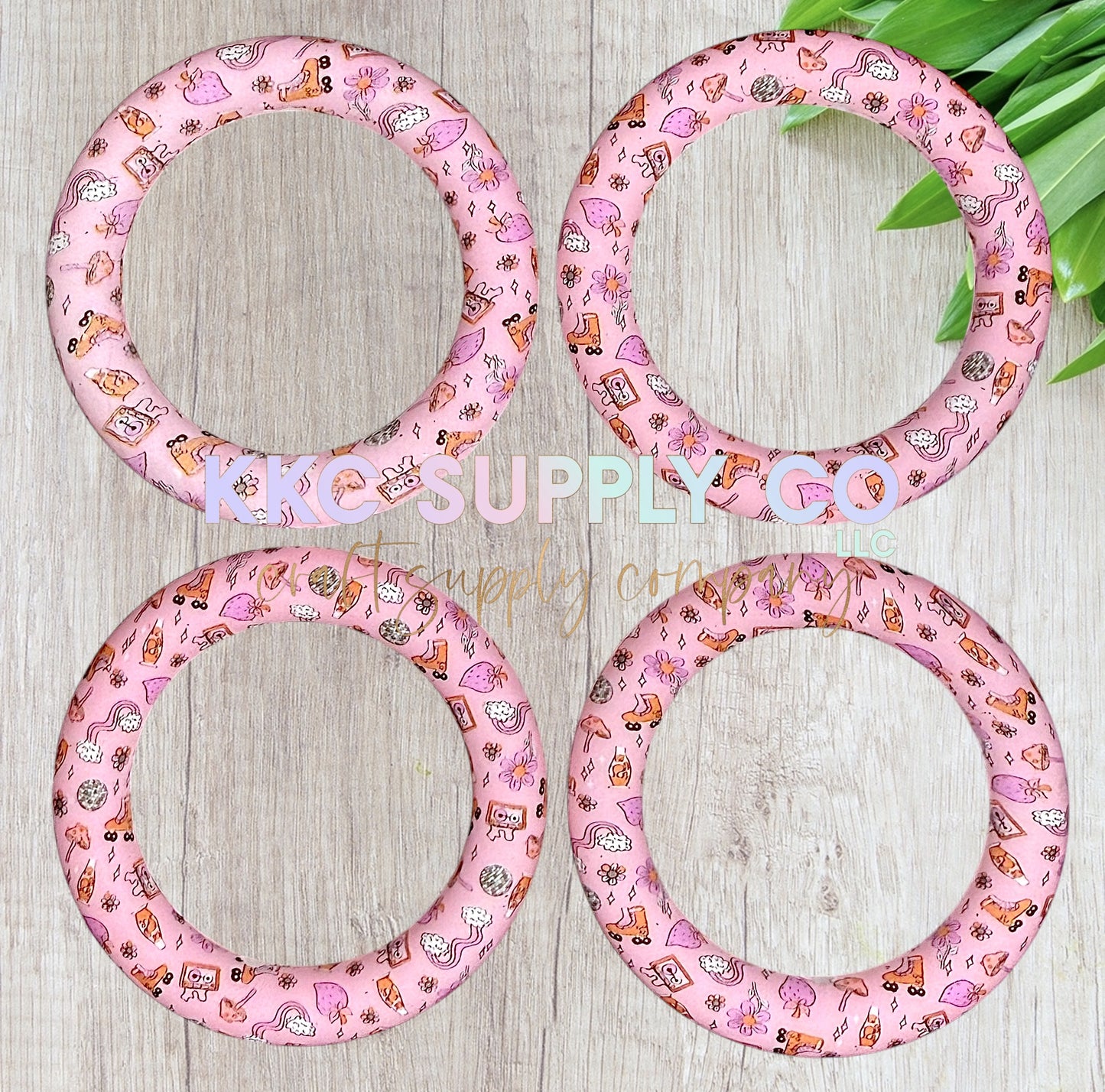 SP228-Groovy Printed Silicone Beads