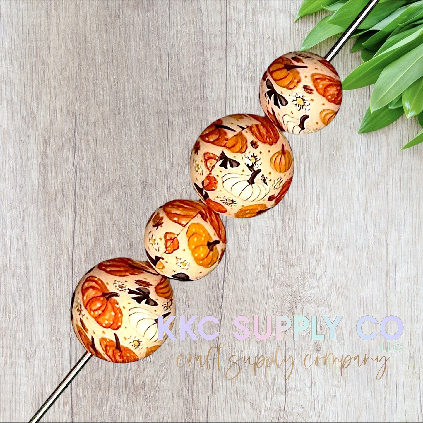 SP227-Pumpkin Patch Printed Silicone Beads