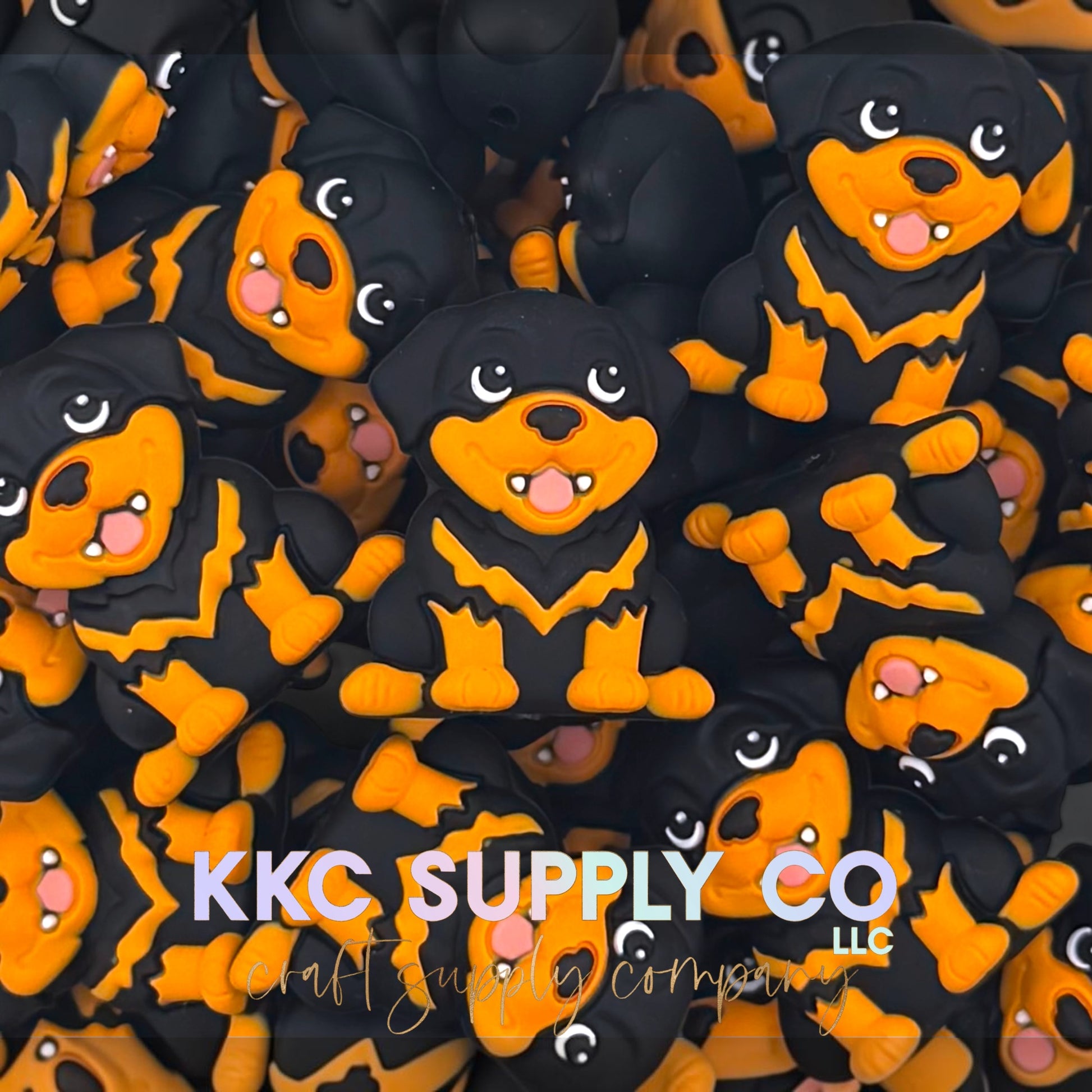 Rottweiler 3D silicone focal bead