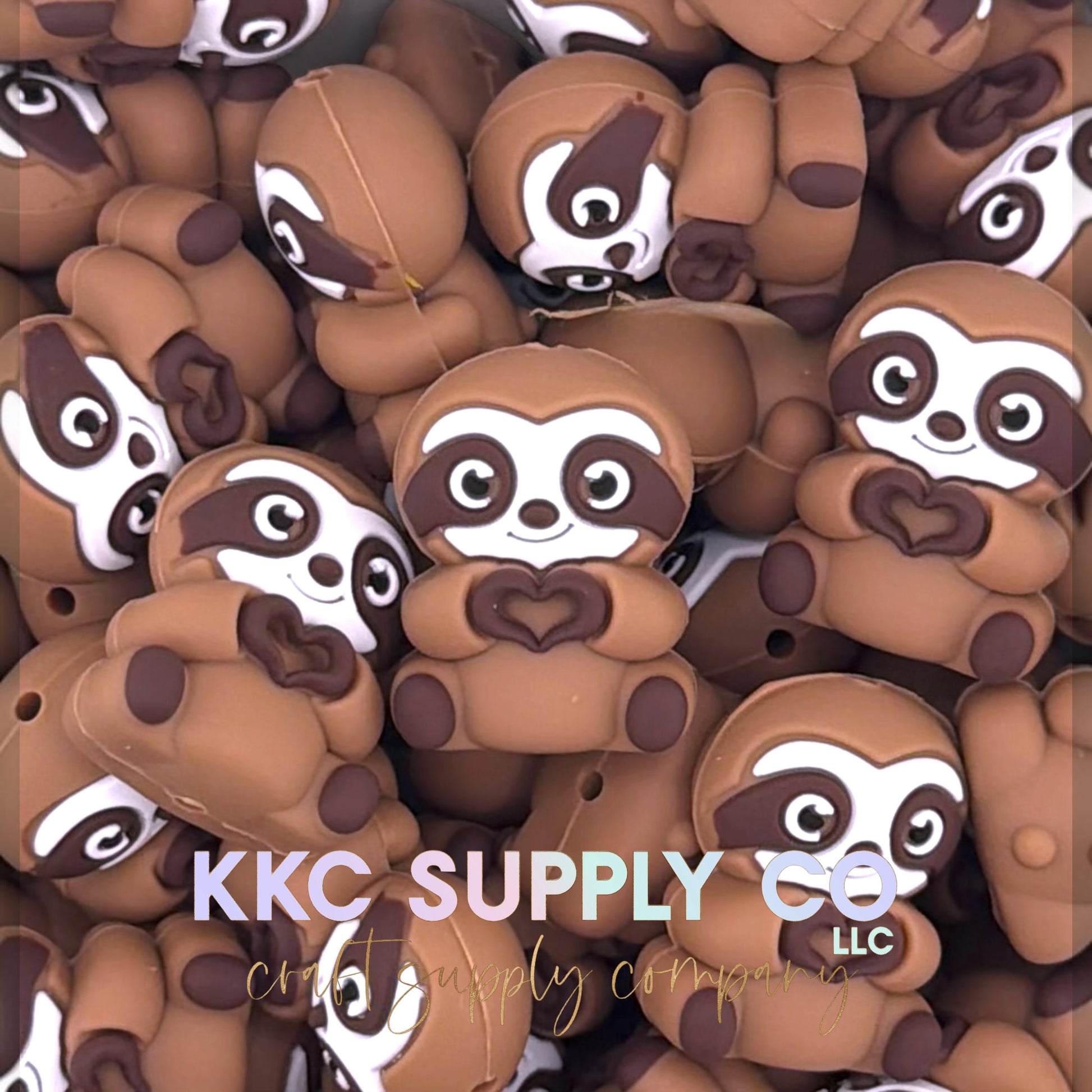 Sloth 3D silicone focal beads