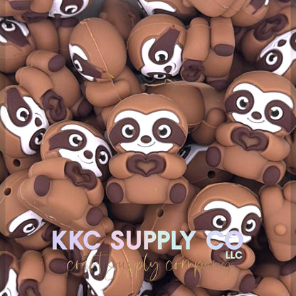 Sloth 3D silicone focal beads