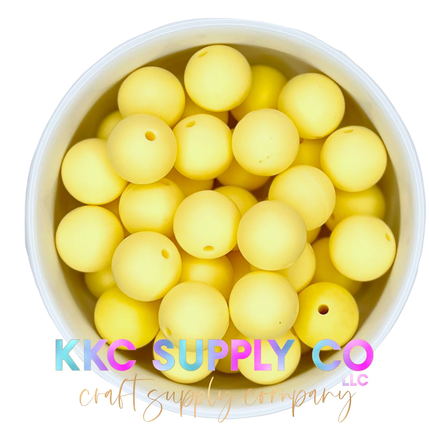 SS14-Cream Yellow Solid Silicone Bead 15mm