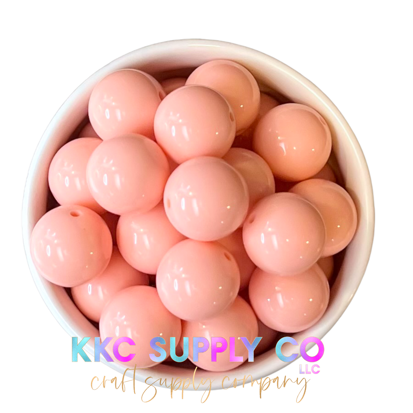 Light Coral Solid Bubblegum Bead 20mm