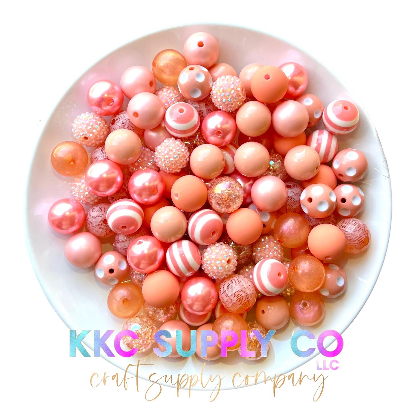 Coral Bubblegum Bead Mix 20mm