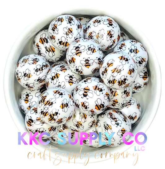 Bumble Bee Bubblegum Beads 20mm