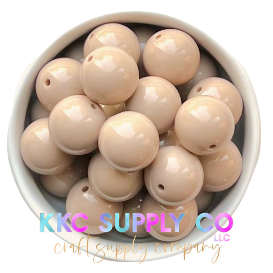 Tan Solid Bubblegum Bead 20mm