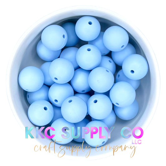 SS16-Baby Blue Solid Silicone Bead 15mm
