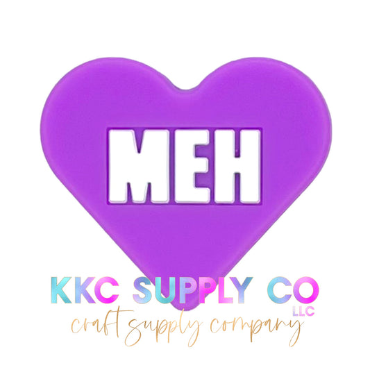 Meh Candy Heart Silicone Focal Bead