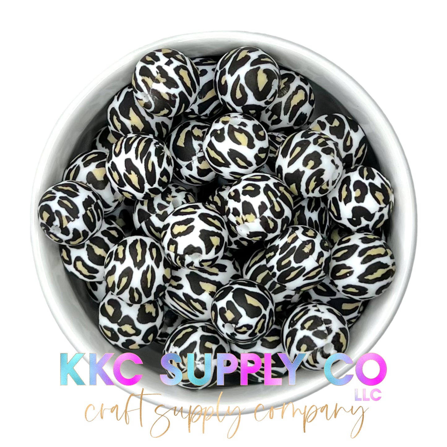 SP07-Leopard Print 15mm Silicone Bead