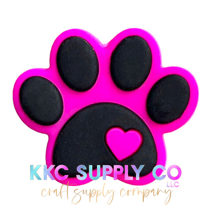 Puppy Love Paw Print Focal Bead