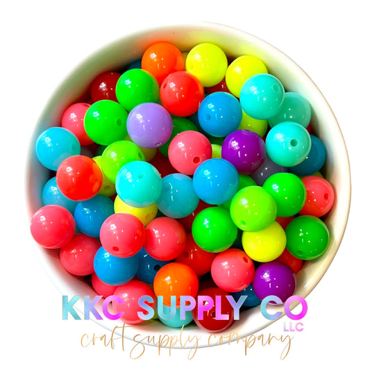 Neon Solid 12mm Beads