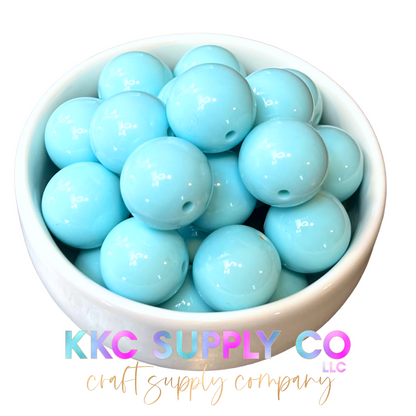 Baby Blue Solid Bubblegum Bead 20mm