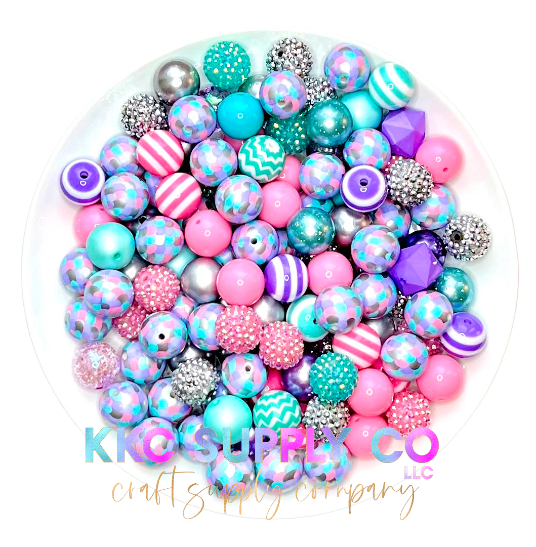 XOXO Print Acrylic Beads 20mm | Valentines Beads | Heart Printed Beads |  Valentine | Pink Beads