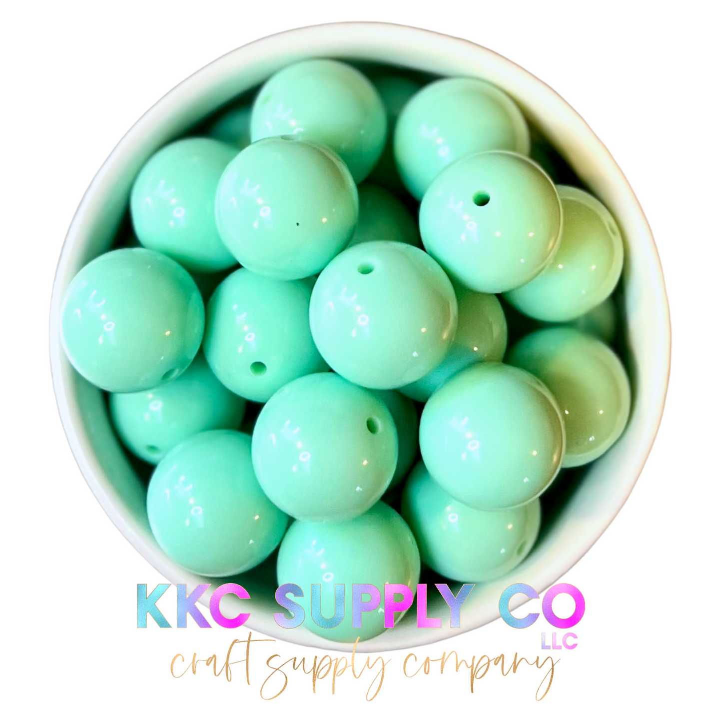 Mint Green Solid Bubblegum Bead 20mm