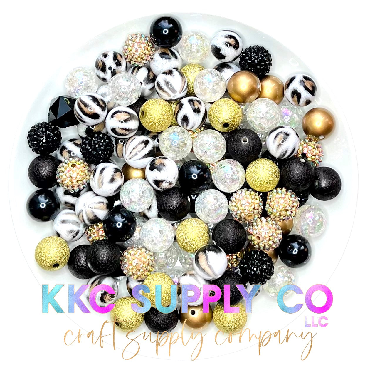 Distressed Leopard Bubblegum Bead Mix 20mm