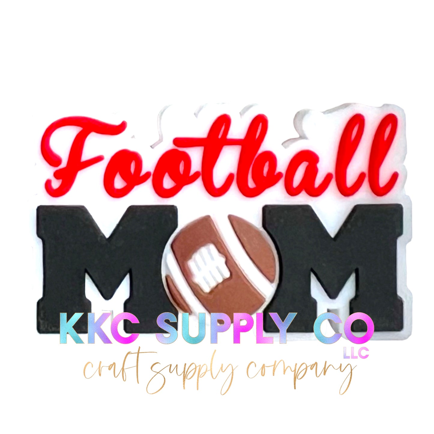 Football Mom Silicone Focal Bead