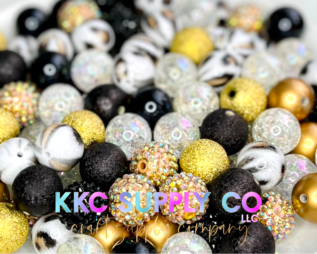 Distressed Leopard Bubblegum Bead Mix 20mm