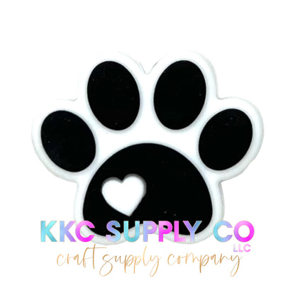 Puppy Love Paw Print Focal Bead