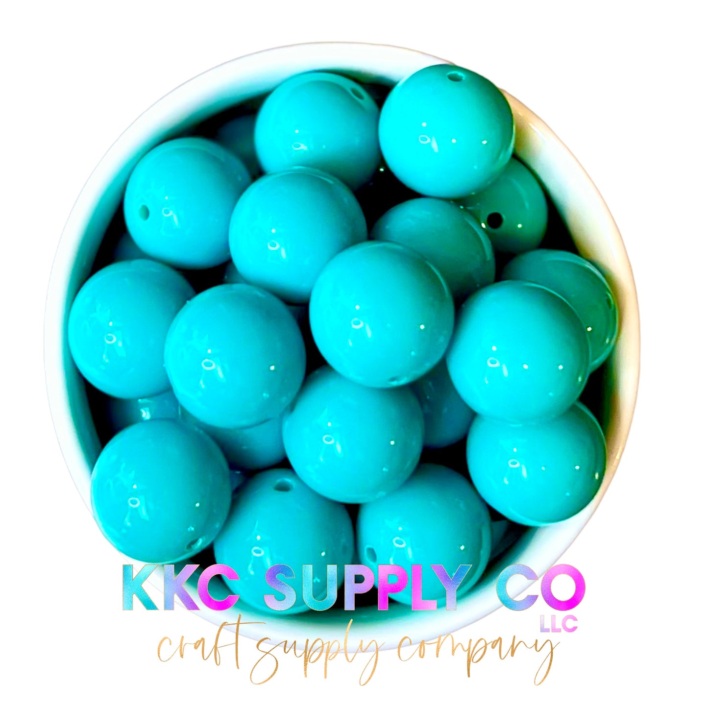 Turquoise Solid Bubblegum Bead 20mm