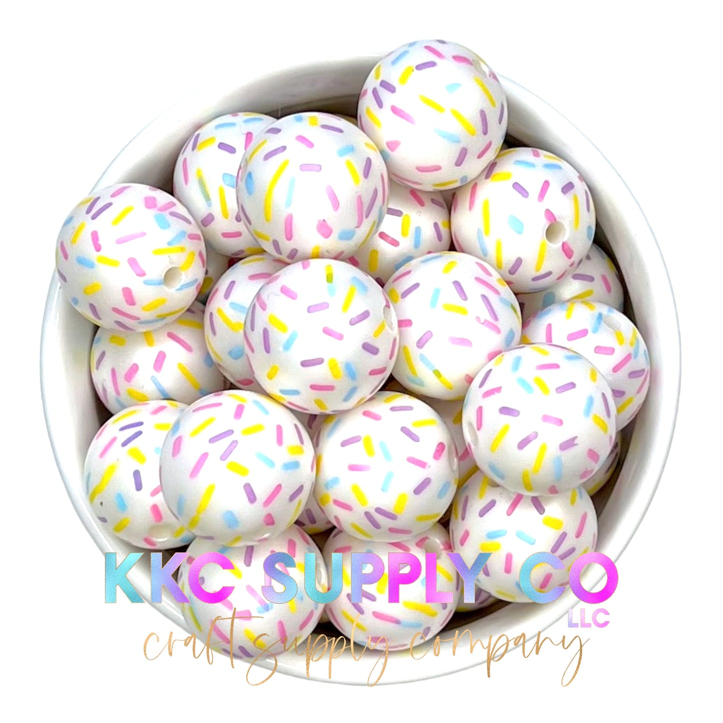 Easter Sprinkles Printed Bubblegum Bead  20mm