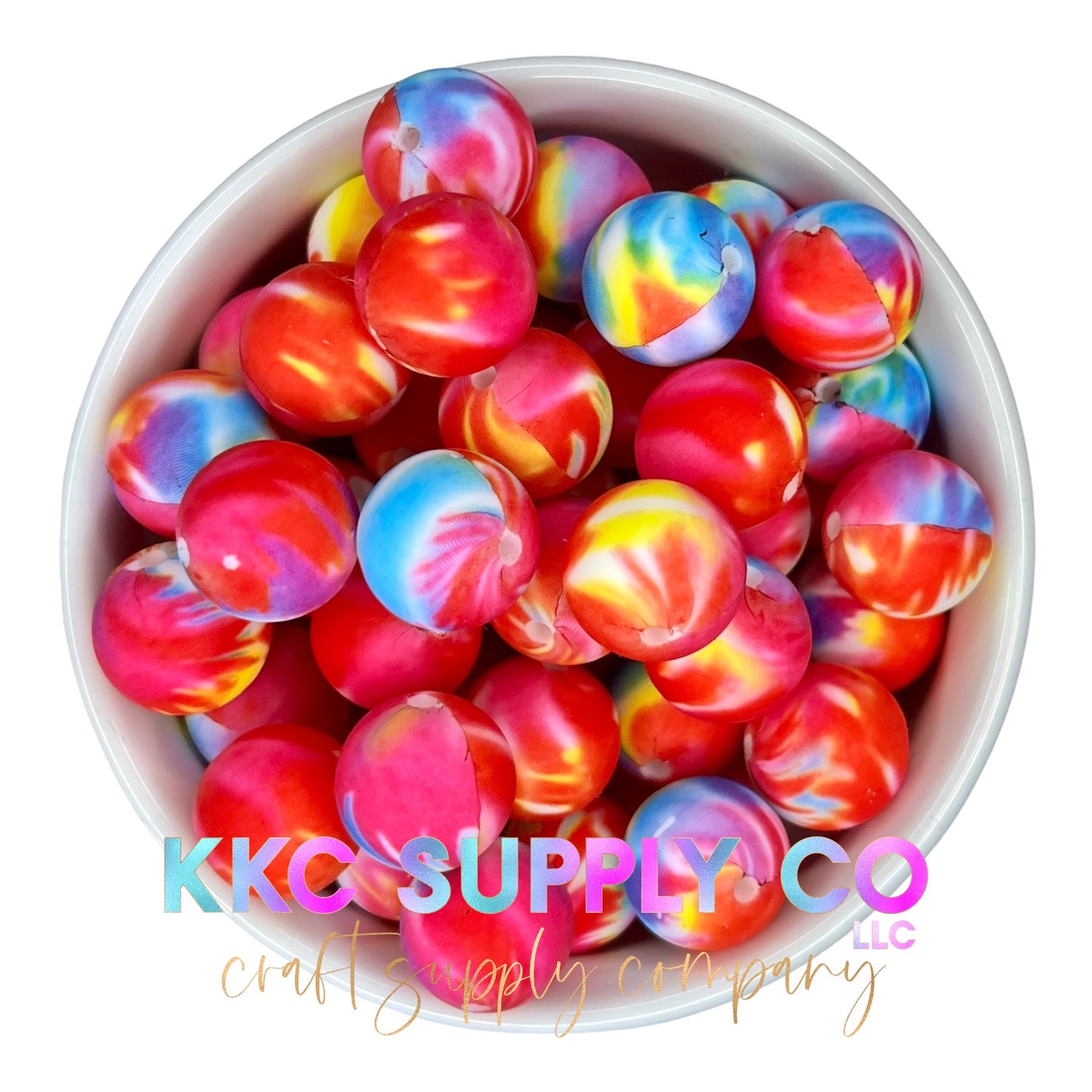 SP05-Neon Tie Dye 15mm Silicone Bead